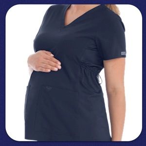 Med Couture Scrubs Plus One Maternity V-Neck Top